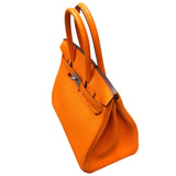 エルメス HERMES バーキン30 B刻 オレンジミニアン シルバー金具 トゴ レディース ハンドバッグ