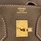 エルメス HERMES バーキン25 U刻 エトゥープ　GD金具 トゴ レディース ハンドバッグ