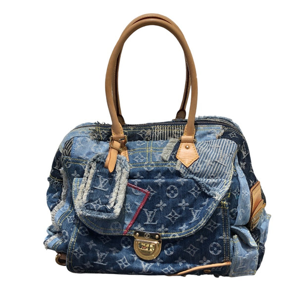 ルイ・ヴィトン LOUIS VUITTON ポウリィ M95376 ブルー デニム レディース ハンドバッグ