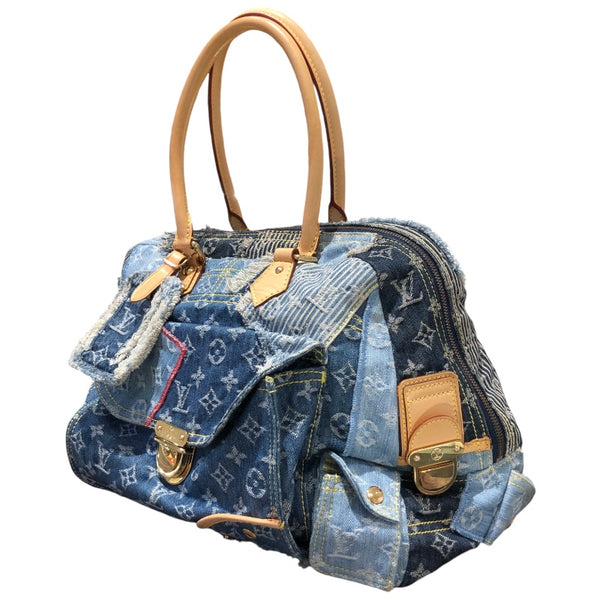 ルイ・ヴィトン LOUIS VUITTON ポウリィ M95376 ブルー デニム レディース ハンドバッグ