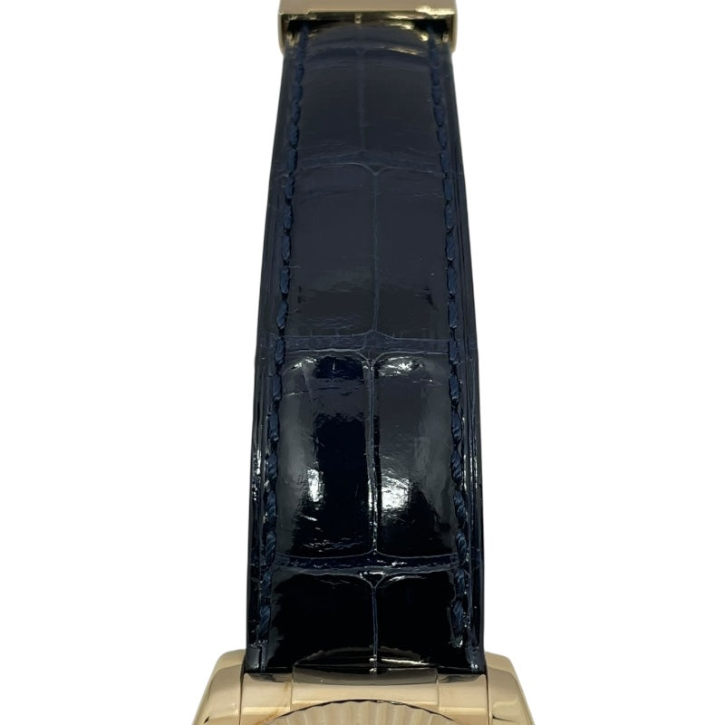 ロレックス ROLEX デイトジャスト36 ウェーブ D番 116138 ブルー K18YG/革ベルト 自動巻き メンズ 腕時計
