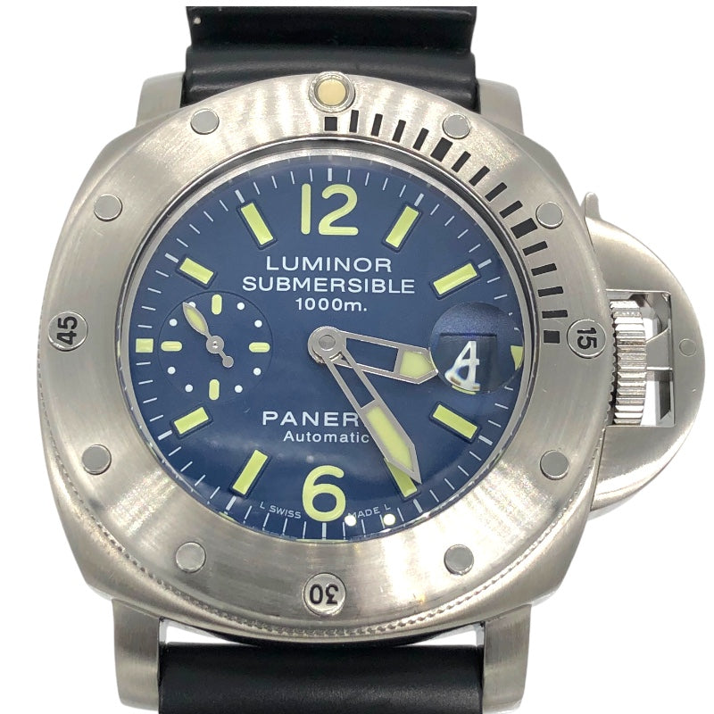 パネライ PANERAI ルミノール サブマーシブル 1000m PAM00087 ブルー SS/純正ラバーベルト/純正尾錠 自動巻き メンズ 腕時計