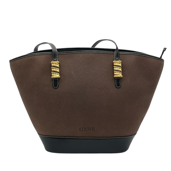 ロエベ LOEWE ベラスケス トートバッグ ブラウンxブラック GD金具 