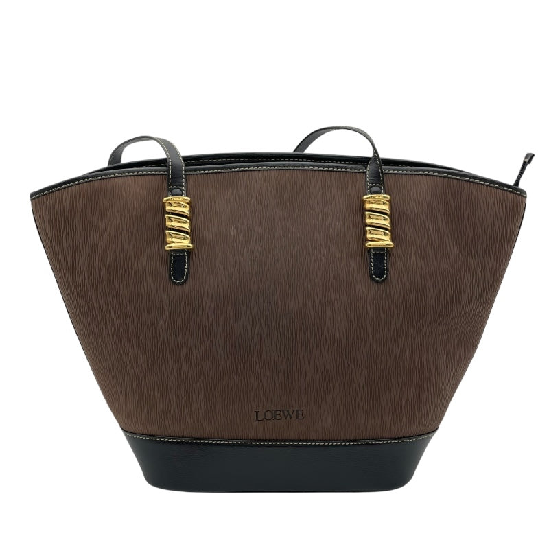ロエベ LOEWE ベラスケス トートバッグ ブラウンxブラック GD金具 レザー レディース トートバッグ