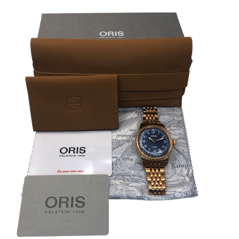 オリス ORIS ビッククラウン ブロンズ ポインターデイト 0175477413165-0782001 ブルー ブロンズ 自動巻き メンズ |  中古ブランドリユースショップ OKURA(おお蔵)