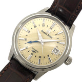 セイコー SEIKO エレガンスコレクション GMT SBGM221 アイボリー SS/レザーベルト メンズ 腕時計