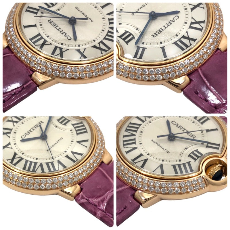 カルティエ Cartier バロンブルー ドゥ カルティエ WE900551 シルバー K18PG/レザーストラップ レディース 腕時計