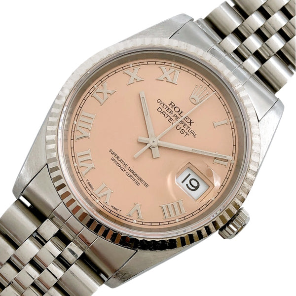 ロレックス ROLEX デイトジャスト36 W番 16234 ピンク K18WG/SS メンズ 腕時計