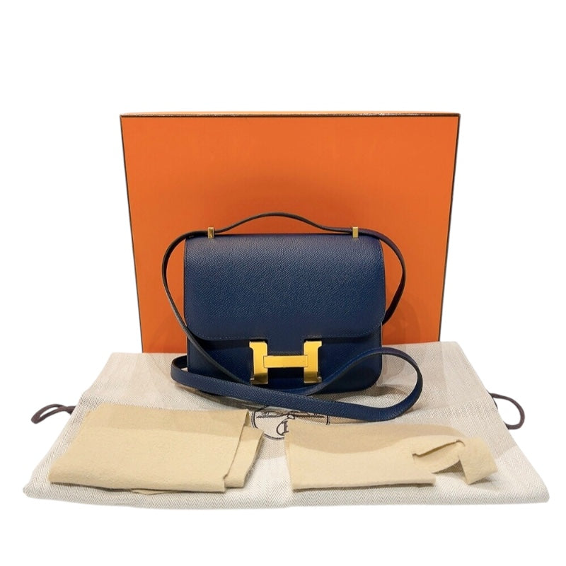 エルメス HERMES コンスタンス3ミニ B刻印　(2023年製) ブルーニュイ ゴールド金具 ヴォーエプソン レディース ショルダーバッグ