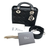 クリスチャン・ディオール Christian Dior レデイディオール  バッグ スモール M0538ONGE ブラック  カナージュ ラムスキン レディース ショルダーバッグ