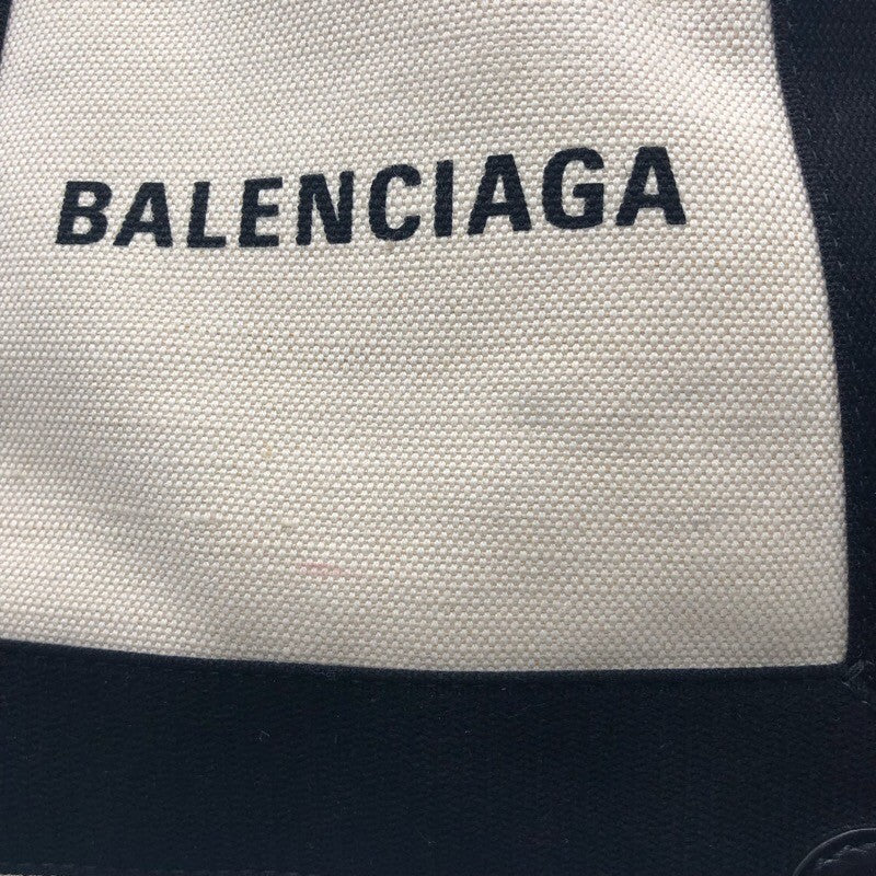 バレンシアガ BALENCIAGA ネイビーカバスXS 390346 アイボリー/ブラック キャンバス レディース ハンドバッグ