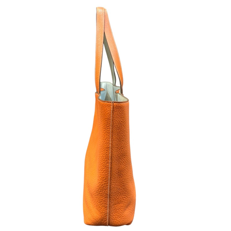 エルメス HERMES ドゥブルセンス36 □JO刻 オレンジ/パールグレー トリヨン ユニセックス トートバッグ