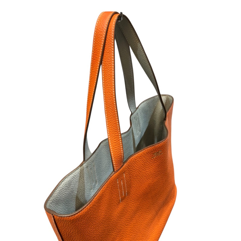 エルメス HERMES ドゥブルセンス36 □JO刻 オレンジ/パールグレー トリヨン ユニセックス トートバッグ