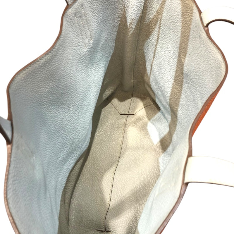 エルメス HERMES ドゥブルセンス36 □JO刻 オレンジ/パールグレー トリヨン ユニセックス トートバッグ
