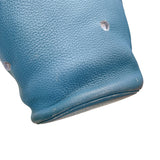 エルメス HERMES マンジョワールMM □K刻 ブルージーン シルバー金具 トリヨン レディース ハンドバッグ