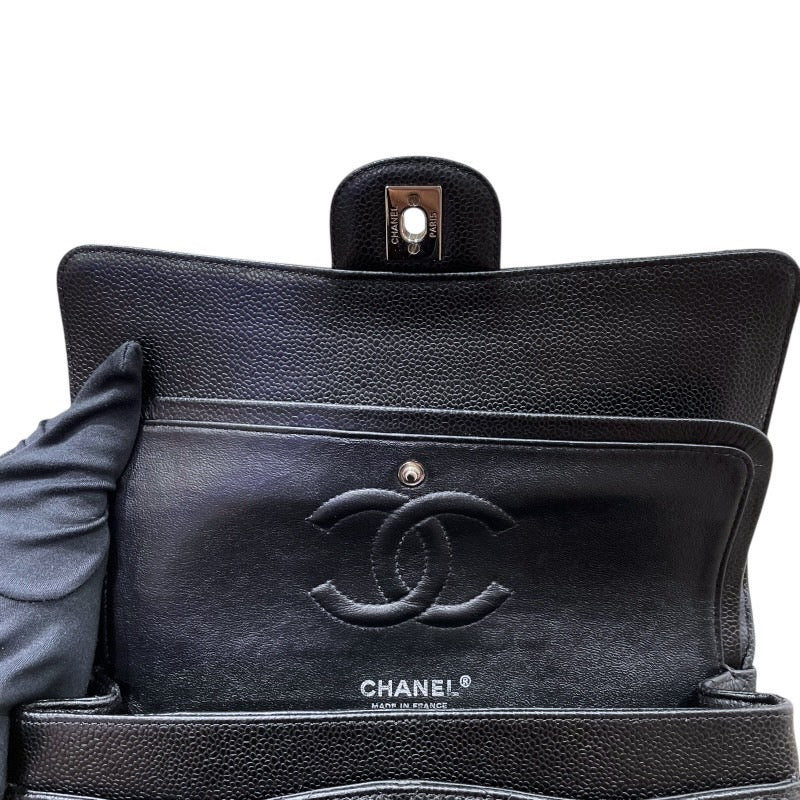 シャネル CHANEL マトラッセ25 A01112 ブラック×シルバー金具 キャビアスキン レディース ショルダーバッグ