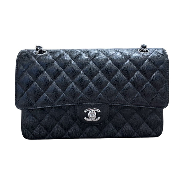 シャネル CHANEL マトラッセ25 A01112 ブラック×シルバー金具 キャビアスキン レディース ショルダーバッグ