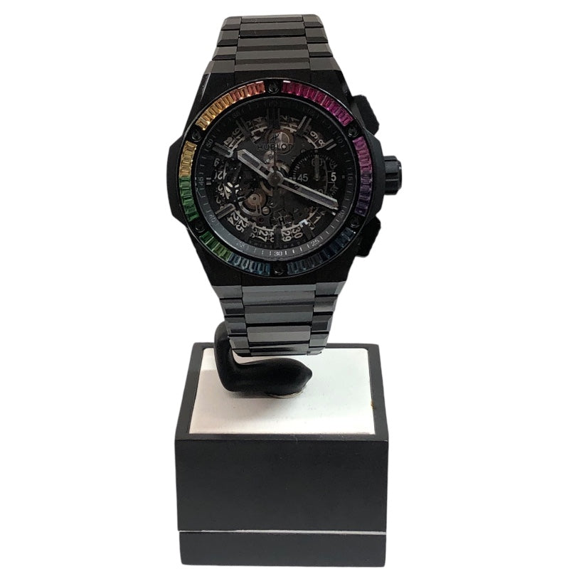 ウブロ HUBLOT ビッグバン インテグレーテッド オールブラック レインボー 451.CX.1140.CX.4099 セラミック メンズ 腕時計