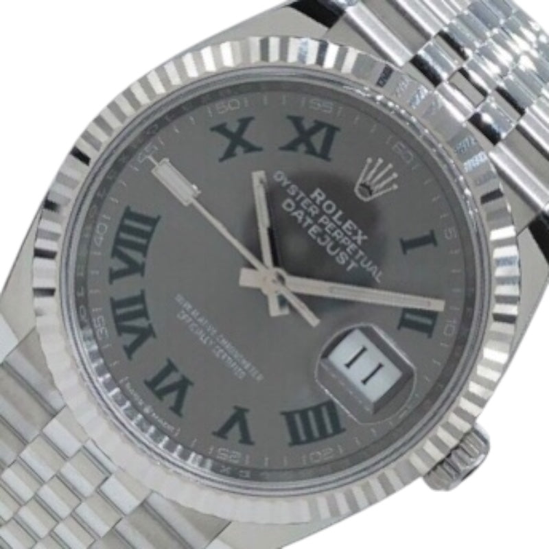 ロレックス ROLEX デイトジャスト36　ストレート K18WG/SS メンズ 腕時計