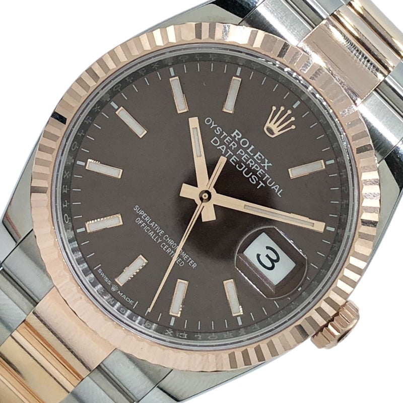 ロレックス ROLEX デイトジャスト36　チョコ 126231 チョコ SS/K18PG メンズ 腕時計