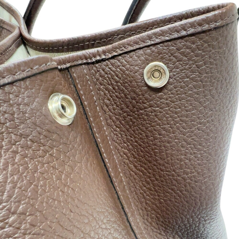 エルメス HERMES ガーデンパーティＰＭ □Ｒ刻印　(2014年製) モカ シルバー金具 ネゴンダ レディース トートバッグ