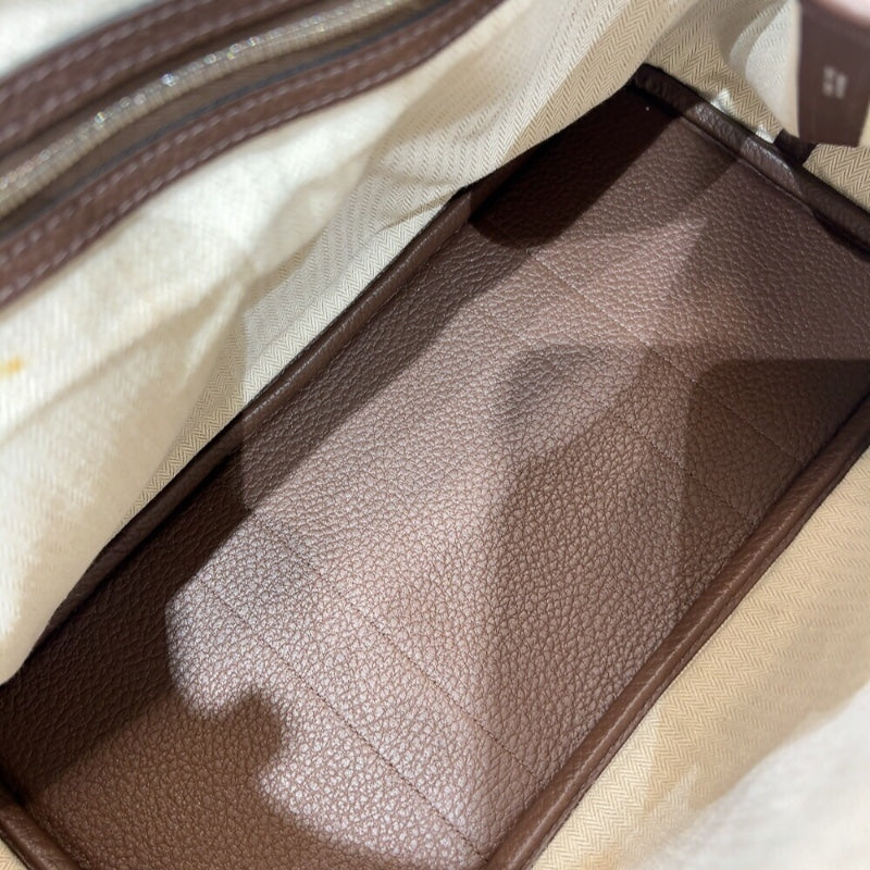 エルメス HERMES ガーデンパーティＰＭ □Ｒ刻印　(2014年製) モカ シルバー金具 ネゴンダ レディース トートバッグ