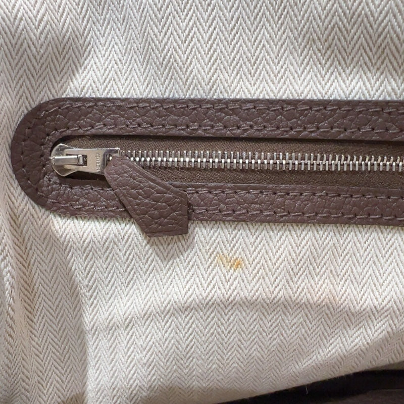エルメス HERMES ガーデンパーティＰＭ □Ｒ刻印　(2014年製) モカ シルバー金具 ネゴンダ レディース トートバッグ