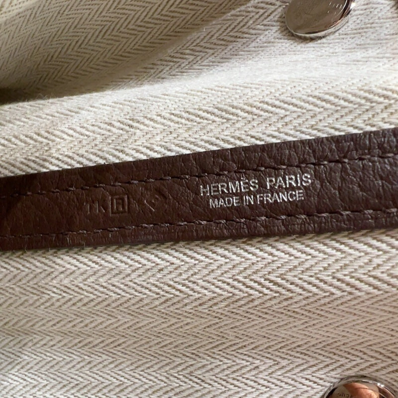 エルメス HERMES ガーデンパーティＰＭ □Ｒ刻印　(2014年製) モカ シルバー金具 ネゴンダ レディース トートバッグ