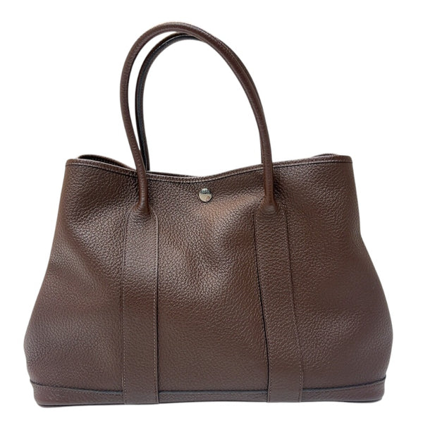 エルメス HERMES ガーデンパーティＰＭ □Ｒ刻印　(2014年製) モカ シルバー金具 ネゴンダ レディース トートバッグ