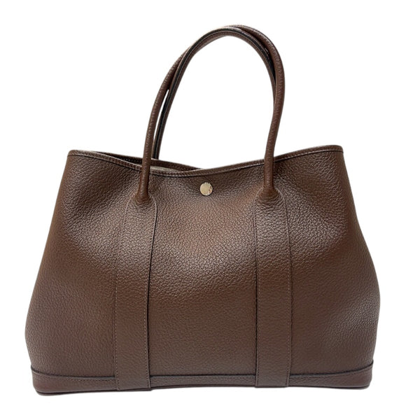 エルメス HERMES ガーデンパーティＰＭ □Ｒ刻印　(2014年製) モカ シルバー金具 ネゴンダ レディース トートバッグ