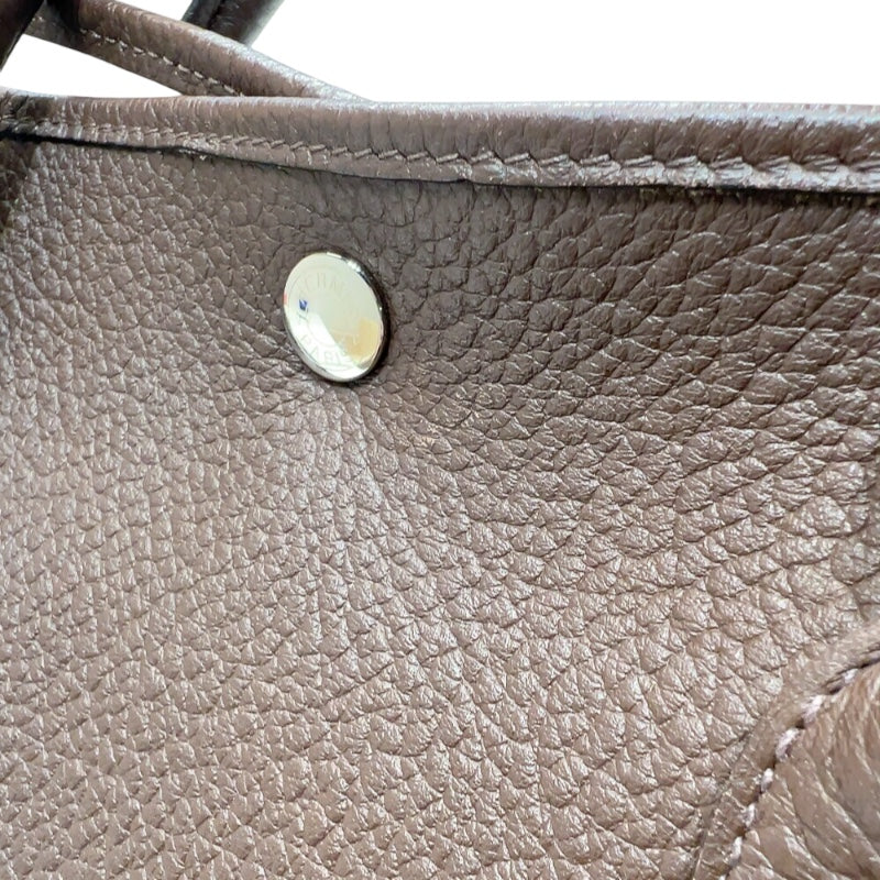 エルメス HERMES ガーデンパーティＰＭ □Ｒ刻印　(2014年製) モカ シルバー金具 ネゴンダ レディース トートバッグ