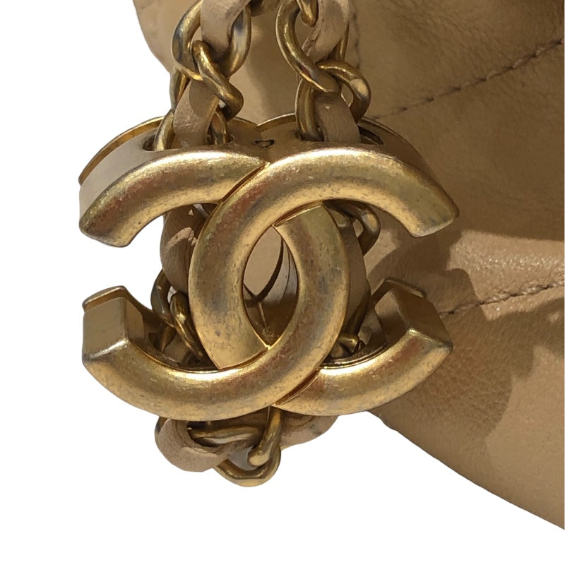 シャネル CHANEL パールチェーンショルダー AS2529 ベージュ ゴールド金具 ラム レディース ショルダーバッグ