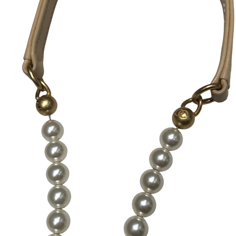 シャネル CHANEL パールチェーンショルダー AS2529 ベージュ ゴールド金具 ラム レディース ショルダーバッグ