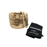 シャネル CHANEL パールチェーンショルダー AS2529 ベージュ ゴールド金具 ラム レディース ショルダーバッグ