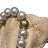 シャネル CHANEL パールチェーンショルダー AS2529 ベージュ ゴールド金具 ラム レディース ショルダーバッグ