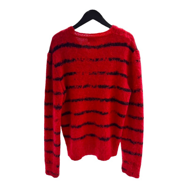 サンローラン SAINT LAURENT Vネックボーダーモヘアニットセーター 665840 モヘア メンズ セーター