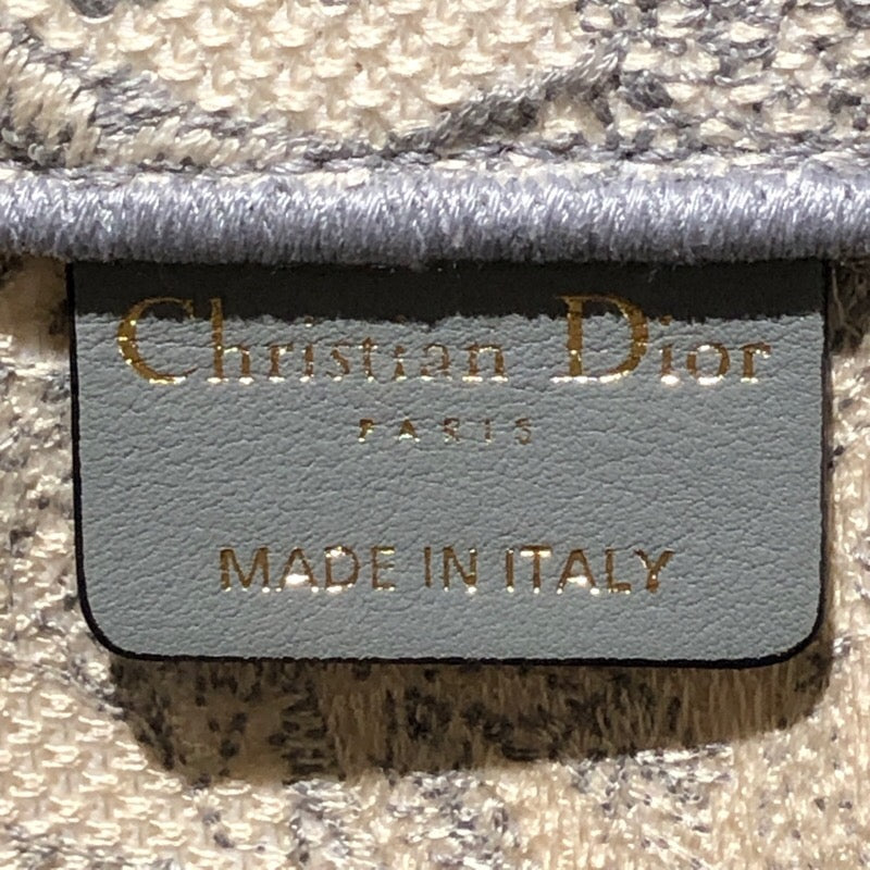 クリスチャン・ディオール Christian Dior ブックトートラージ ホワイト・グレー ジャガード レディース トートバッグ