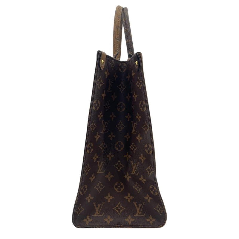 ルイ・ヴィトン LOUIS VUITTON オンザゴーGM M44576 ブラウン ジャイアント・リバース レディース トートバッグ