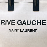 サンローラン SAINT LAURENT カバ リヴゴーシュ 632539 ブラック アイボリー キャンバス レザー メンズ トートバッグ