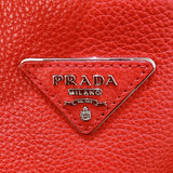 プラダ PRADA トライアングルロゴ ワンショルダー レッド シルバー レザー レディース ハンドバッグ