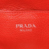 プラダ PRADA トライアングルロゴ ワンショルダー レッド シルバー レザー レディース ハンドバッグ