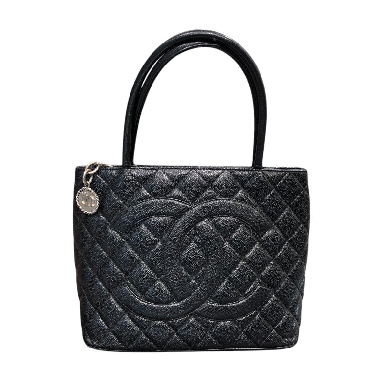 シャネル CHANEL 復刻トート A01804 ブラック シルバー金具 キャビア レディース ハンドバッグ