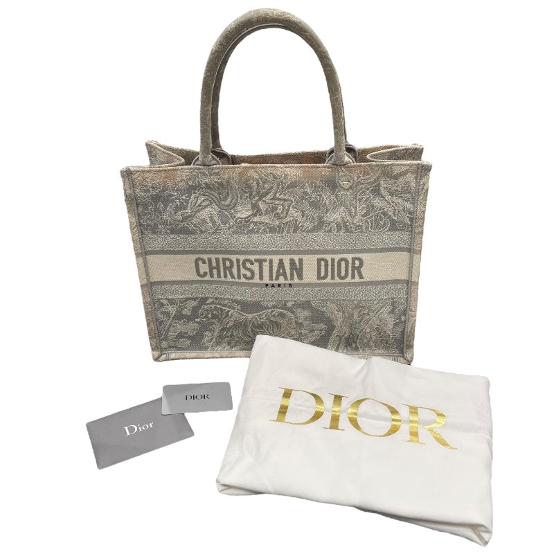 クリスチャン・ディオール Christian Dior ブックトート ミディアム M1296ZTDT ホワイト・グレー キャンバス レディース トートバッグ