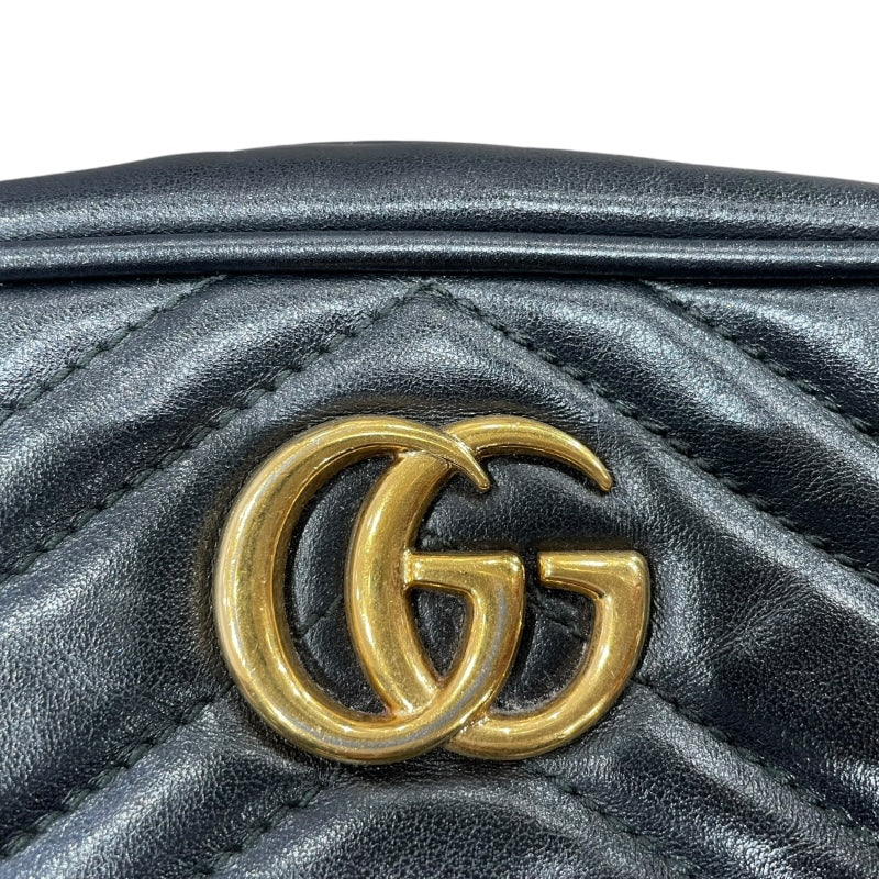 グッチ GUCCI GGマーモントショルダー 448065 ブラック レザー レディース ショルダーバッグ