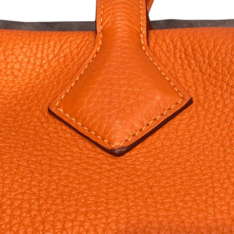 エルメス HERMES ヴィクトリア2 12H X刻印 オレンジ シルバー金具 トリヨンクレマンス ユニセックス トートバッグ