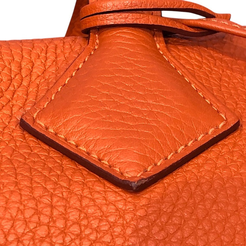 エルメス HERMES ヴィクトリア2 12H X刻印 オレンジ シルバー金具 トリヨンクレマンス ユニセックス トートバッグ