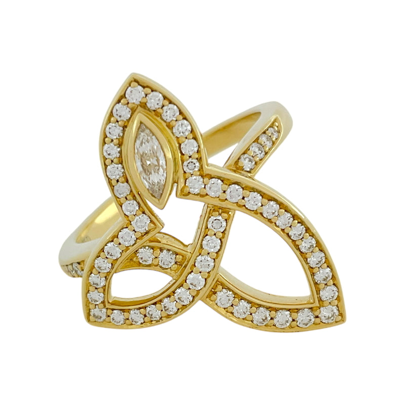 ハリーウィンストン HARRY WINSTON リリークラスター リング K18YG ダイヤモンド ジュエリー
