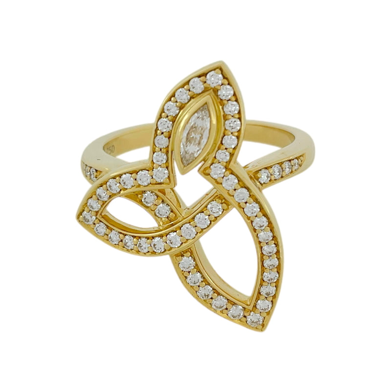 ハリーウィンストン HARRY WINSTON リリークラスター リング K18YG ダイヤモンド ジュエリー