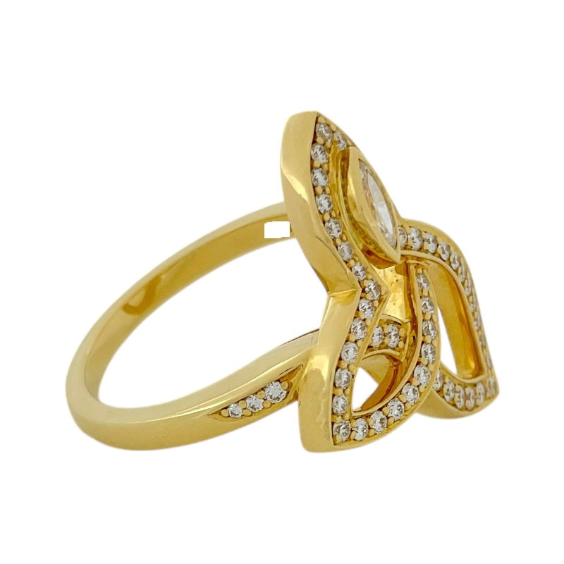 ハリーウィンストン HARRY WINSTON リリークラスター リング K18YG ダイヤモンド ジュエリー