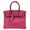 エルメス HERMES バーキン30 Z刻印 フューシャピンク/SV金具 オーストリッチ レディース ハンドバッグ